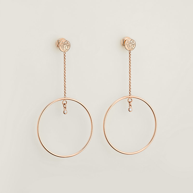 Boucles d'oreilles Hermès Ex-Libris | Hermès Canada